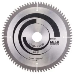 Bosch Multi Material 216mm TCT Circular Saw Blade 30mm Bore 80T 2608640447