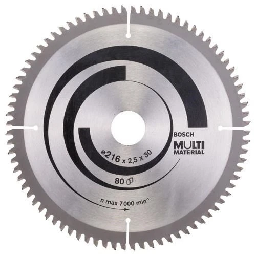Bosch Multi Material 216mm TCT Circular Saw Blade 30mm Bore 80T 2608640447 3 Bosch Multi Material 216mm TCT Circular Saw Blade 30mm Bore 80T 2608640447