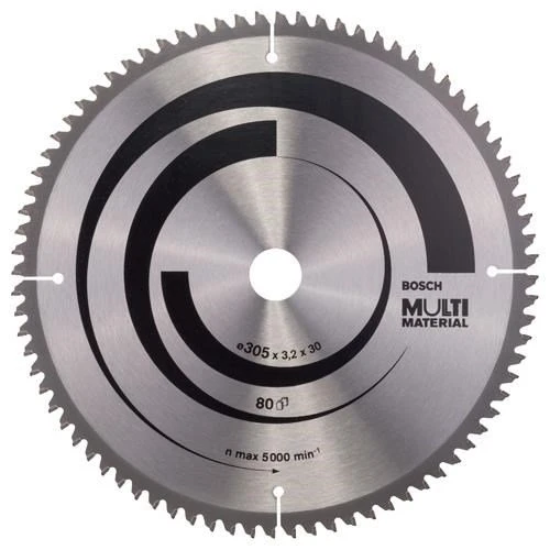 Bosch Multi Material 305mm TCT Circular Saw Blade 30mm Bore 80T 2608640452 3 Bosch Multi Material 305mm TCT Circular Saw Blade 30mm Bore 80T 2608640452