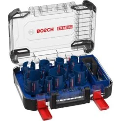 Bosch 2608900489 15-piece Expert Construction Material Hole Saw Set In Carry Case