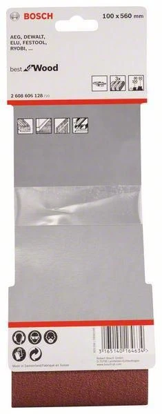 BOSCH Sanding Belt For Belt Sander X440 Best For Wood & Paint 100x560mm Mixed Git 3pk - Image 2