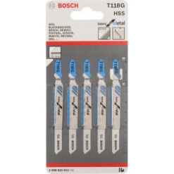 Bosch T118G Jigsaw Blade For Metal 0.5-1.5mm (Pack Of 5) P/No. 2 608 631 012