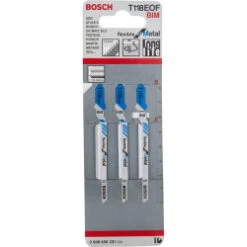 Bosch Jigsaw Blade For Metal 1.5-4mm T118EOF (Pack Of 5) P/No. 2 608 634 237