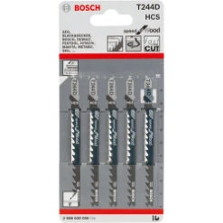 Bosch T244D Jigsaw Blade For Wood 4-50mm (Pack Of 5) P/No. 2 608 630 058
