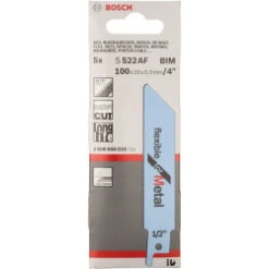 Bosch S522AF Sabre Saw Blade Flexible For Metal (Pack Of 5) P/No. 2 608 656 010