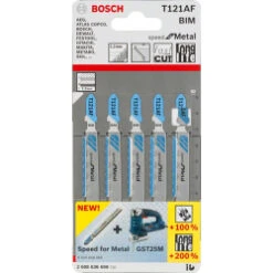 Bosch T121AF Bi-Metal Jigsaw Blades For Metal (Pack Of 5) 2 608 636 699
